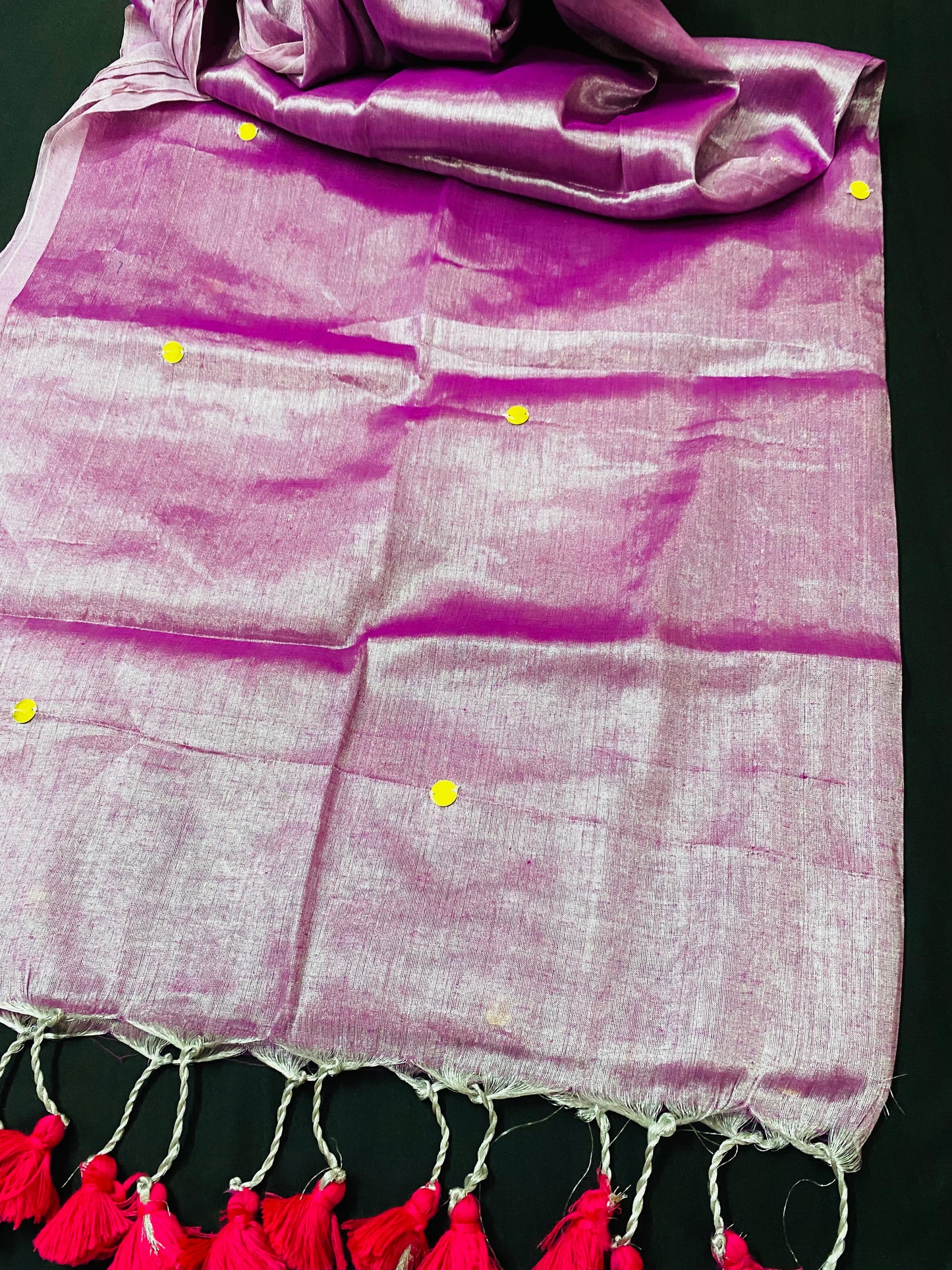 Raga Tissue with Gini & Tassels - Pink