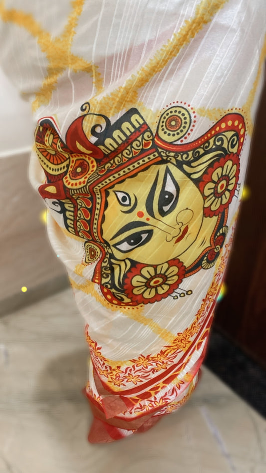 Bapta Silk Saree - Durga Maa Print