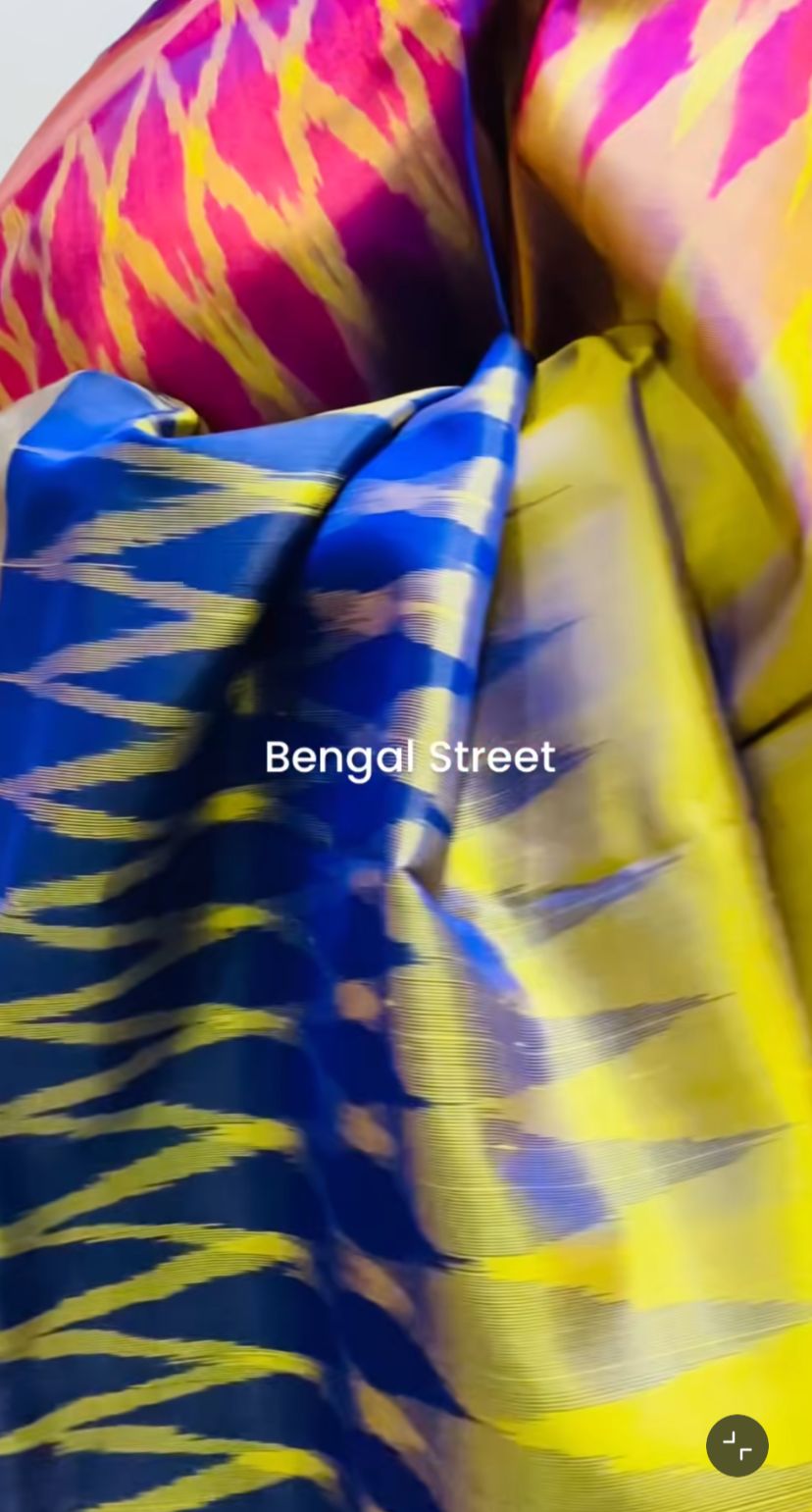 Pure Katan Silk Ganga Jamuna Paar Saree