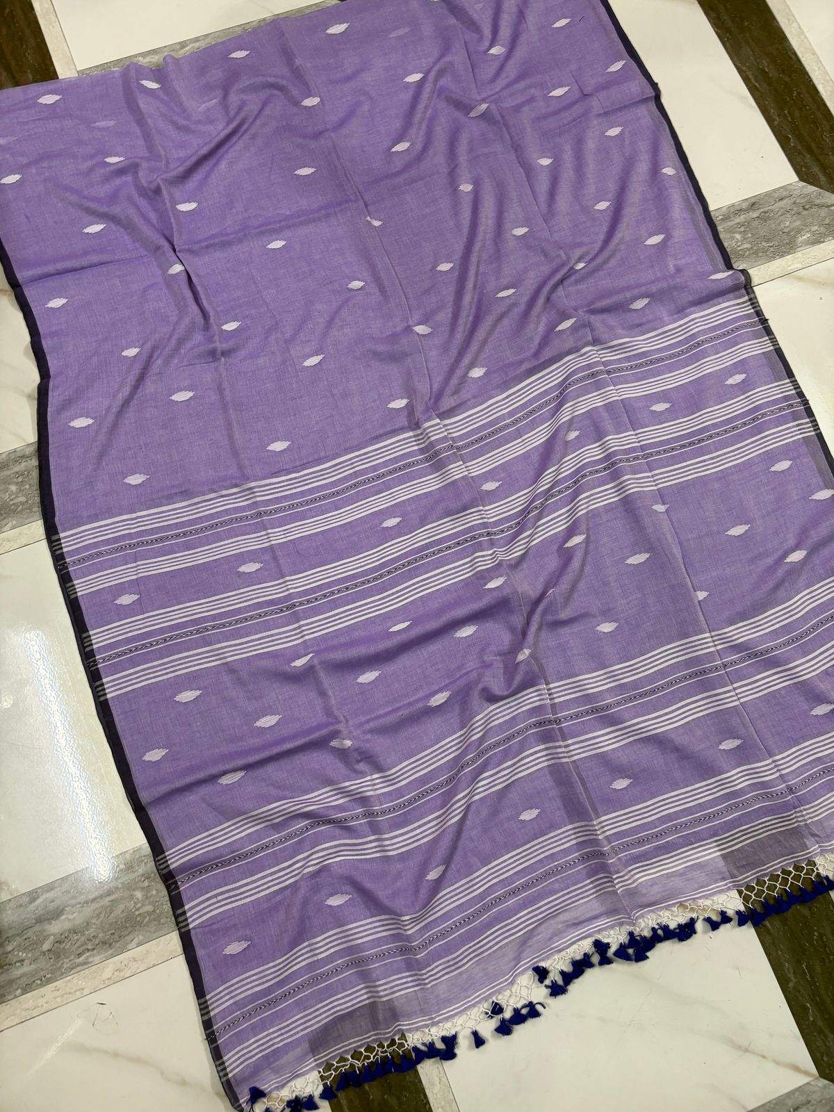 Mul Cotton Jamdani Saree - Mauve