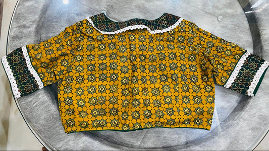 Ajrakh Baby Collar Blouse