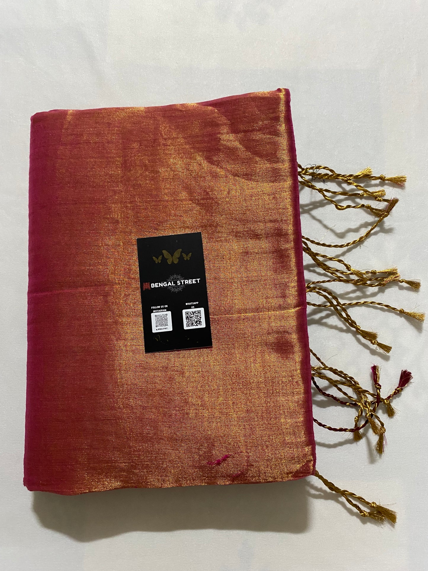 Raga Tissue Saree (Metallic Red)
