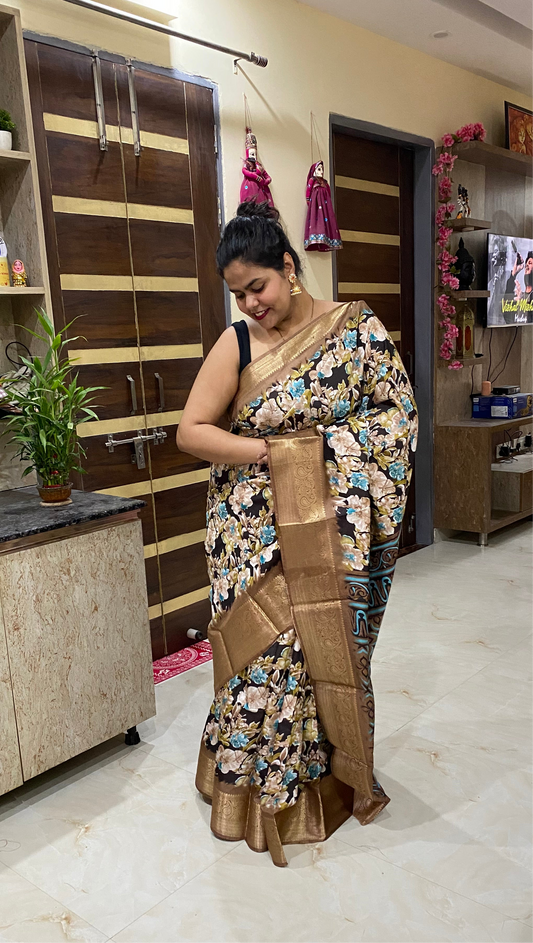 Bapta Silk Digital Floral Print Saree