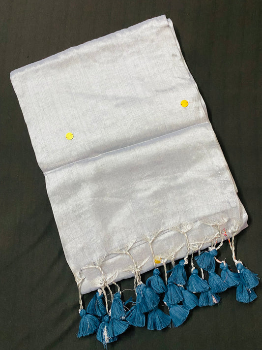 Raga Tissue with Gini & Tassels - Silver