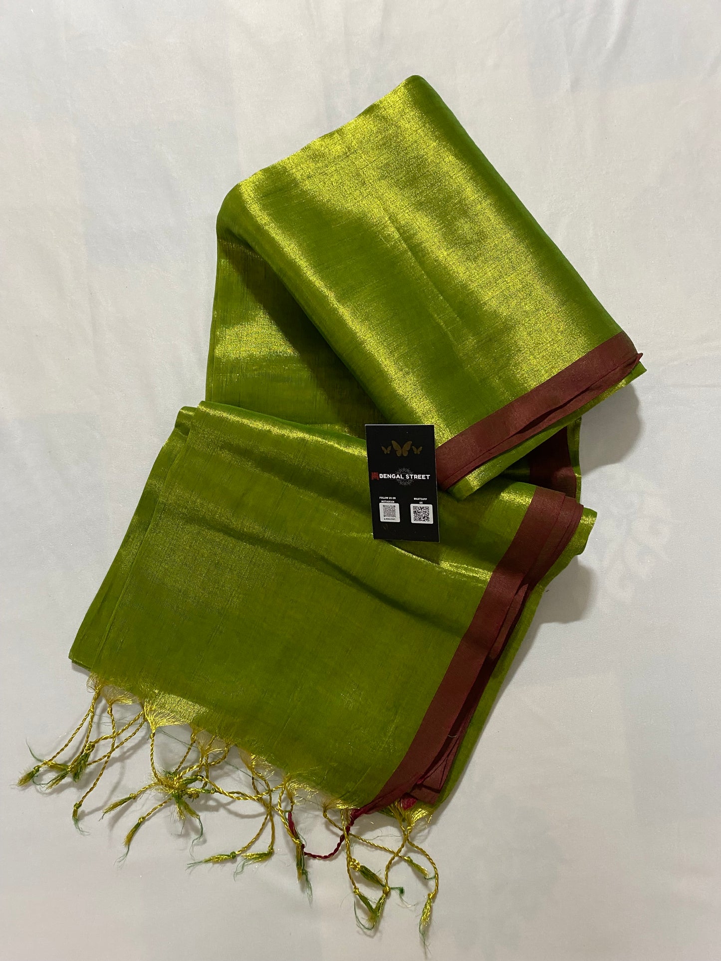 Raga Tissue Saree (Metallic Green)