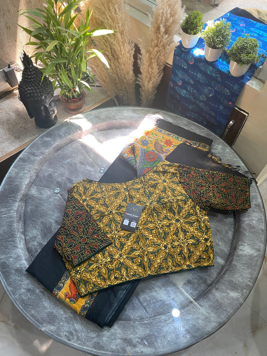 Pakhi: Mul Cotton Saree + Designer Blouse