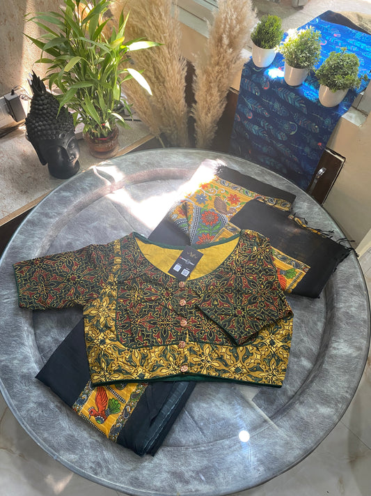 Pakhi: Mul Cotton Saree + Designer Blouse