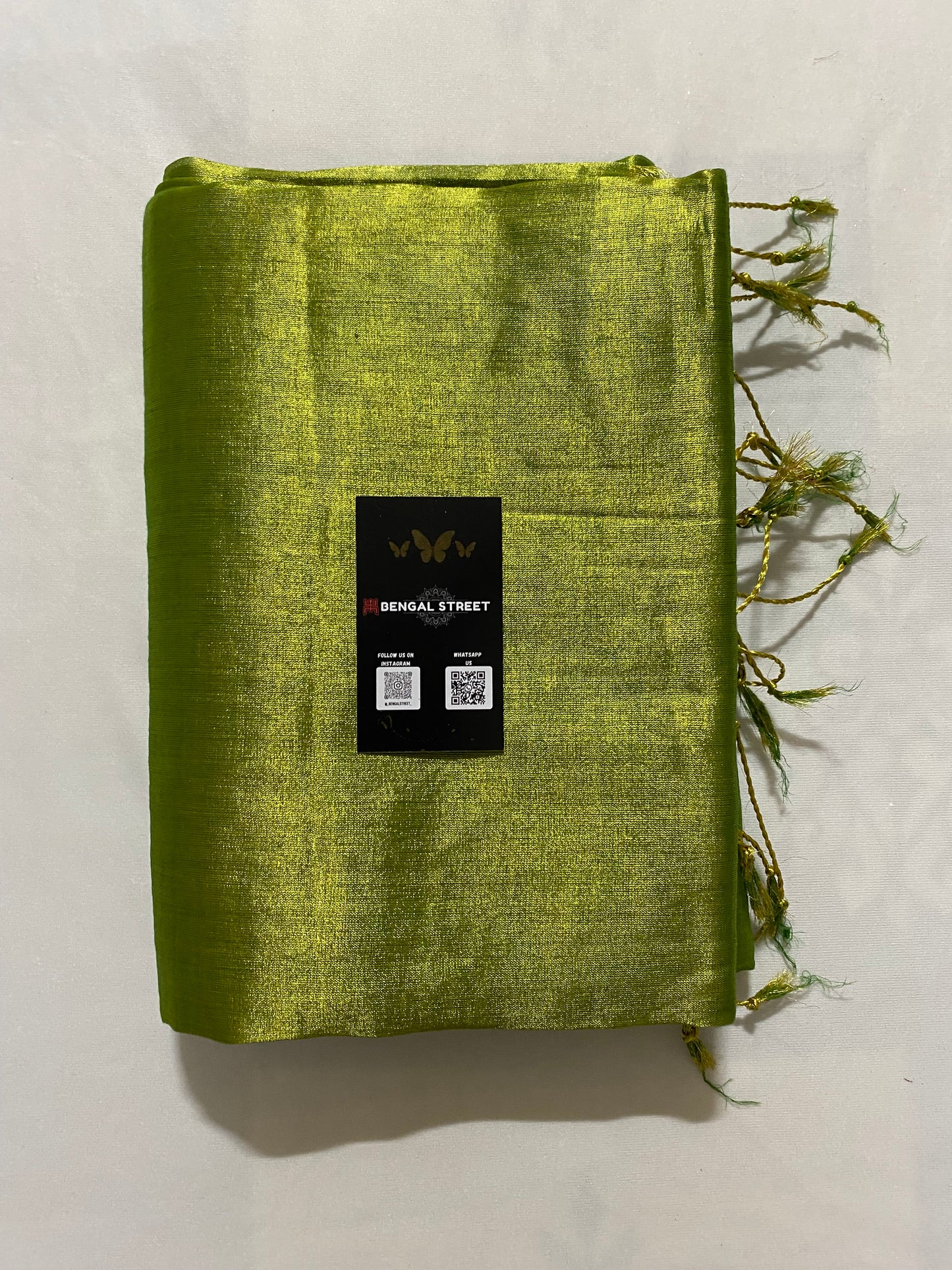 Raga Tissue Saree (Metallic Green)