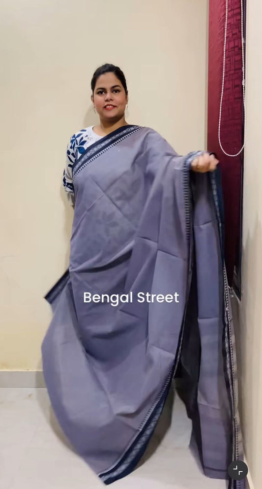 Dhaniakhali/Dhonekhali Cotton Saree – Gray