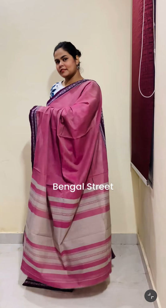Dhaniakhali/Dhonekhali Cotton Saree – Pink