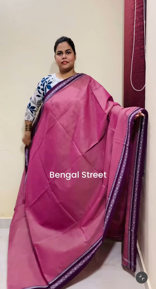 Dhaniakhali/Dhonekhali Cotton Saree – Pink