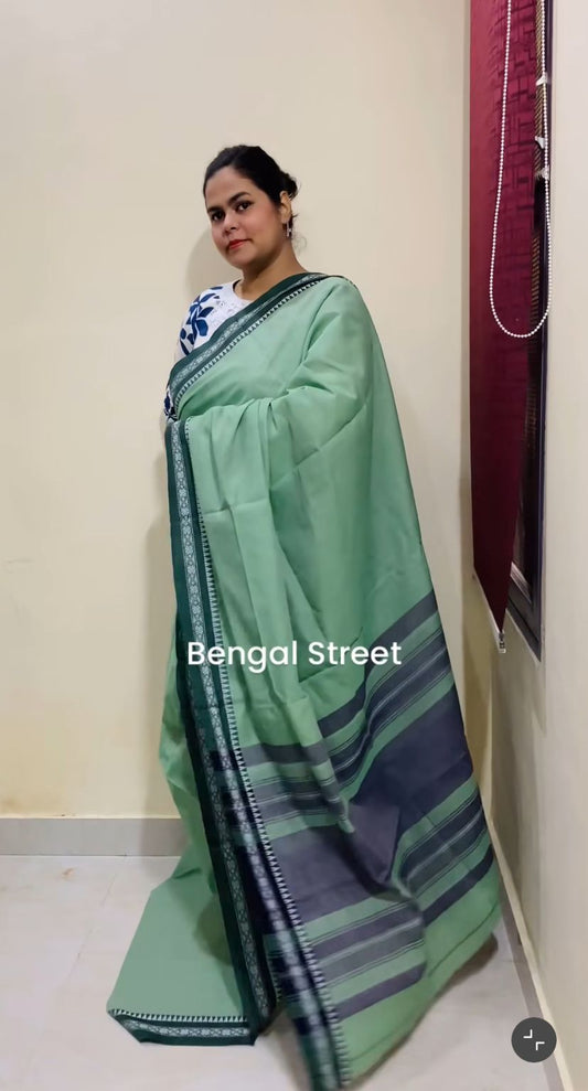 Dhaniakhali/Dhonekhali Cotton Saree – Pista Green