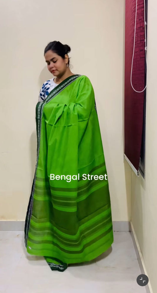 Dhaniakhali/Dhonekhali Cotton Saree – Green