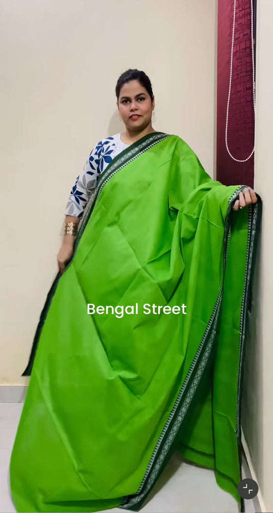 Dhaniakhali/Dhonekhali Cotton Saree – Green