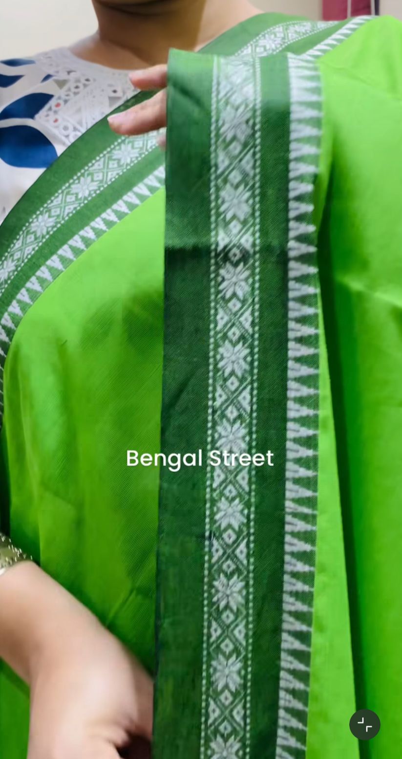 Dhaniakhali/Dhonekhali Cotton Saree – Green