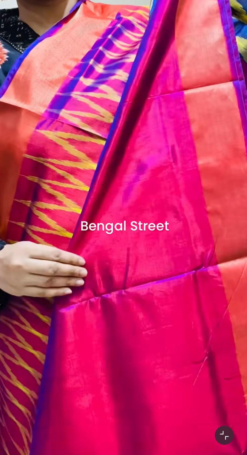 Pure Katan Silk Ganga Jamuna Paar Saree