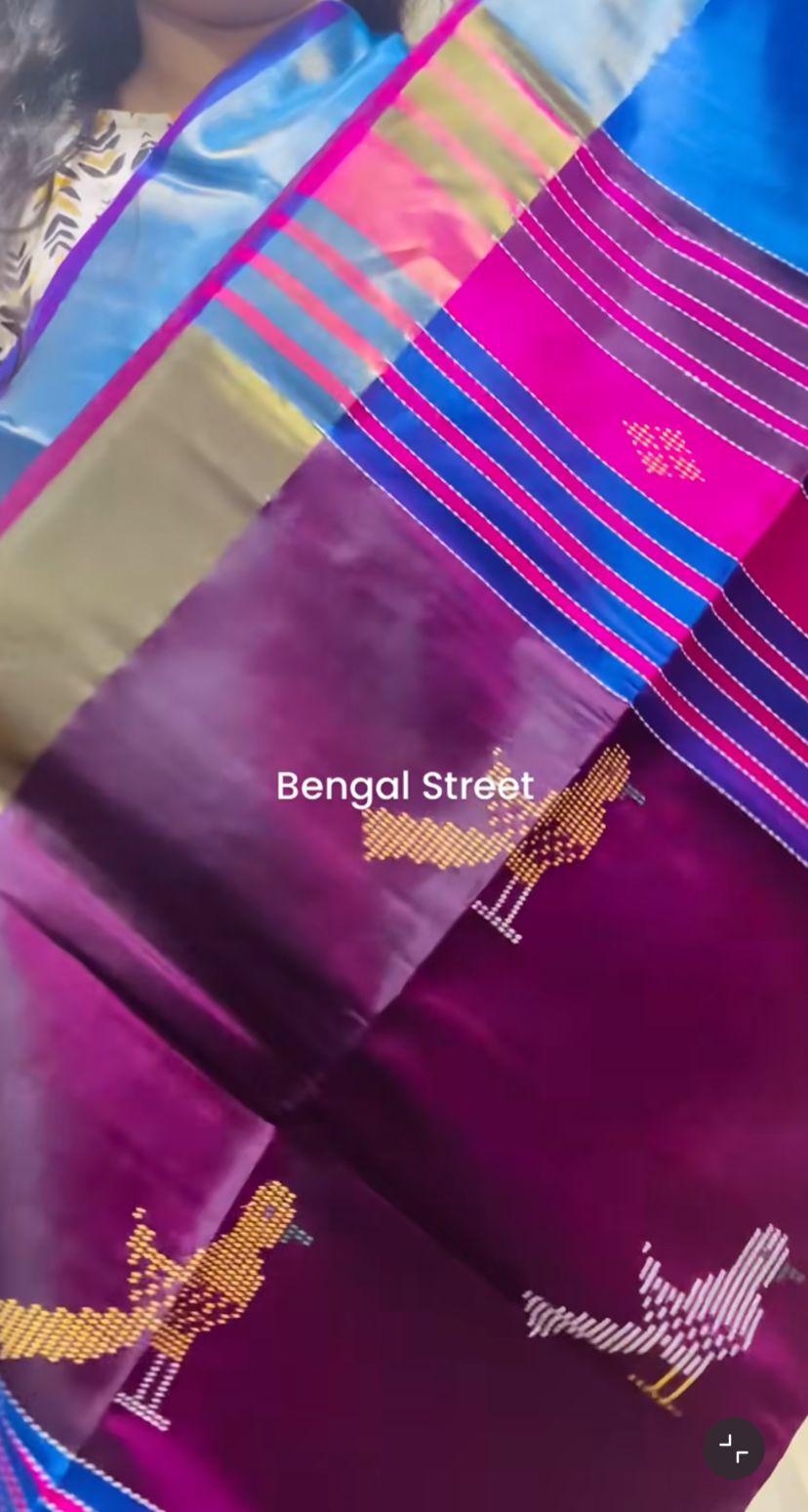 Pure Katan Silk Kalakhetra Saree - Blue