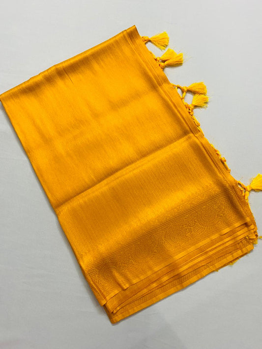 Mulberry Silk Saree: Yellow