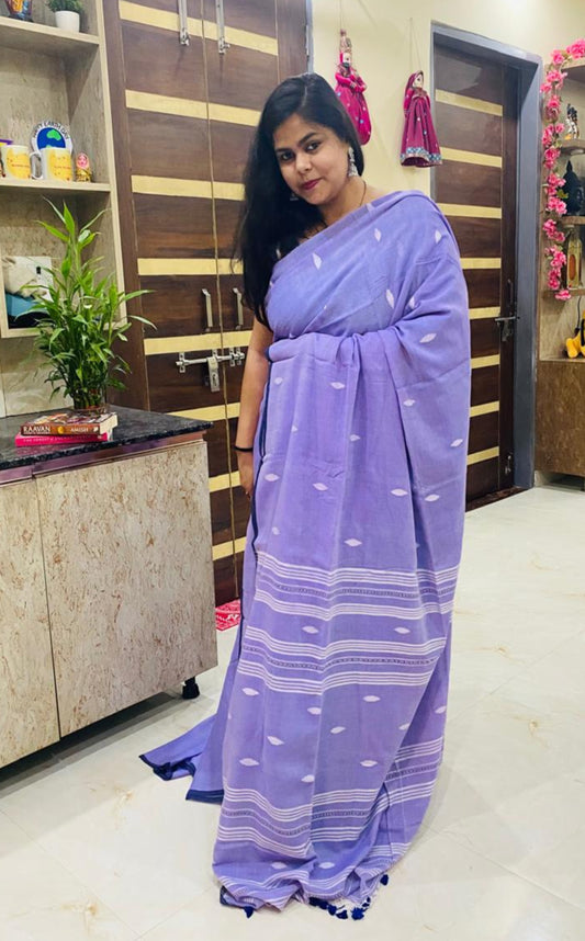 Mul Cotton Jamdani Saree - Mauve