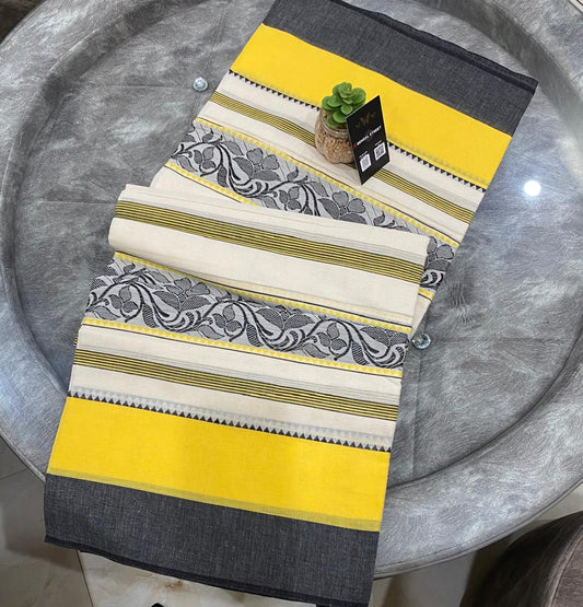 Dhaniakhali/Dhonekhali Cotton Saree – Flower Motif