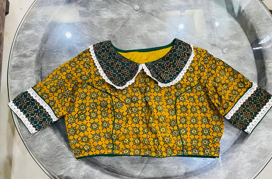 Ajrakh Baby Collar Blouse